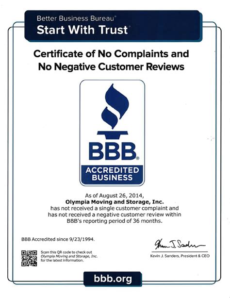 bbb top rated moving companies